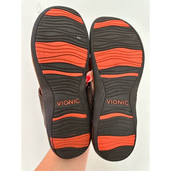 Vionic Womens 10 Floriana Sandals Arch Support Flip Flop Comfort 41 Brown Bronze - Picture 3 of 7